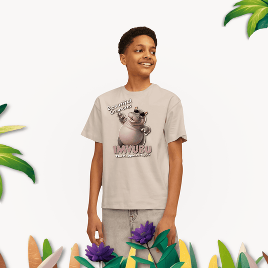 Beautiful Creatures Imvubu the Happiest Hippo Kids T-Shirt | 100% Cotton, SA Made