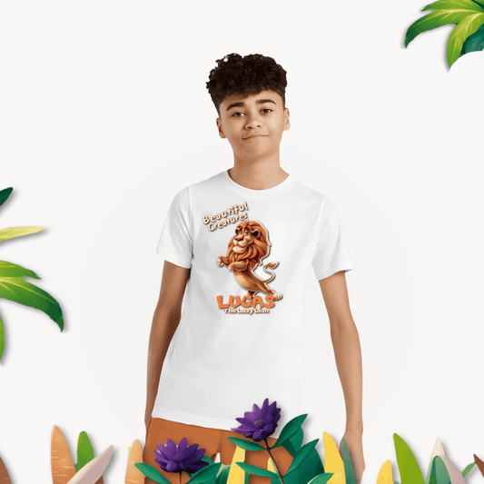 Beautiful Creatures Lucas the Lazy Lion Kids T-Shirt | 100% Cotton, SA Made